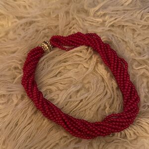 Elegant Red Beaded Necklace